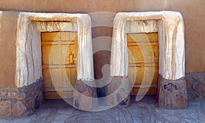 Door to homes in the town of Al Qassim, Kingdom of Saudi Arabia