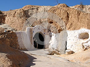 Door to Matmata underground house