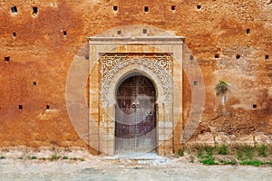 Door to the old town Medina in Rabat, Morocco