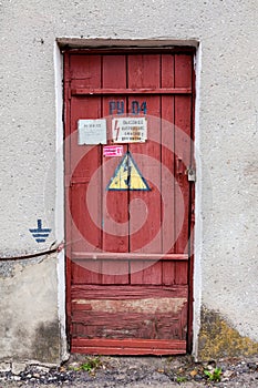 Door of a transformator in ukraine photo