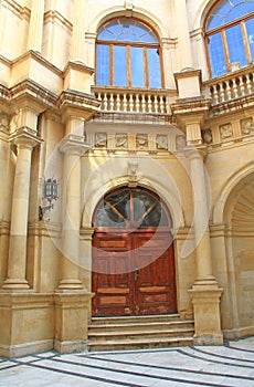 Door in Venetian Loggia, Housing City Hall in Heraklion, Crete, Greece