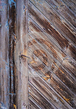 Door of very old wooden house