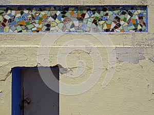 Popular door and tiled decoration. Calatayud. Spain. photo