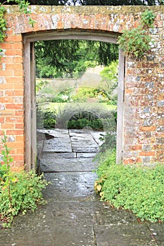 The Door In The Wall At Tintinhull Gardens, Somerset, England