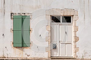 Door and window in traditional old house