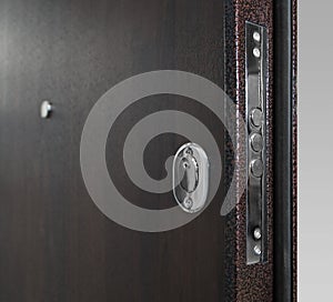 Forged Wood Metall Door With Keyphole and Doorbolt