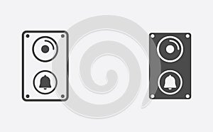 Doorbell filled and outline vector icon sign symbol