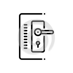 Black line icon for Doorlock, hasp and doorway photo