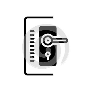 Black solid icon for Doorlock, hasp and swivel photo
