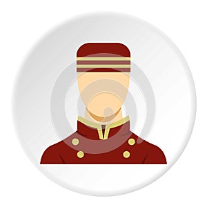 Doorman in red uniform icon circle