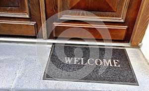 Doormat with Welcome sign at the entrance