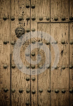Doors of colonial building in Cartagena, Colombia