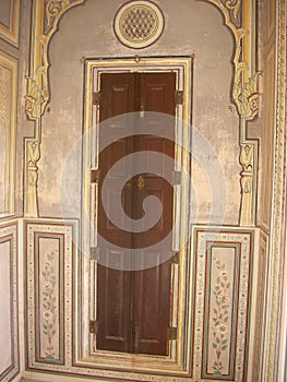 Doors at the courtyard of the palace Nahargarh Fort
