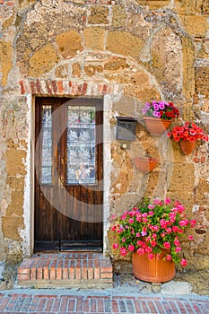 Doors detail from the medieval town Sovana