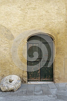 Doors and elements of the old Italian village in Tuscany