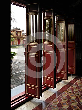 Doors in Forbidden Purple City, Hue, Vietnam