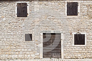 Doors and four closed windows