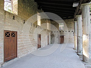 Doors for the gladiator`s barracks in Pompeii, Italy photo