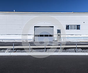 Doors Installed In New Industrial Construction With Copy Space