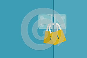 Doors locked with two padlocks to ensure double safety