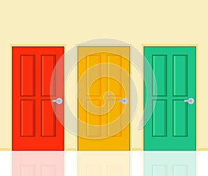 3 doors, 3 options concept