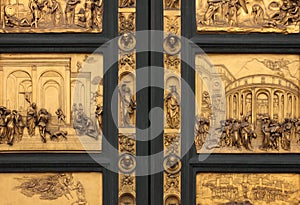 Doors of Paradise detail of The Florence Baptistry