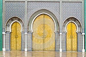 Doors of the Royal Palace in Fes, Morocco