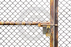 Doors rusted iron fence locked isolated