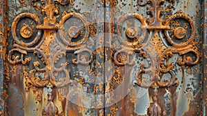 The doors to the room were made of heavy rusted metal sheets giving off a sense of strength and durability. The photo