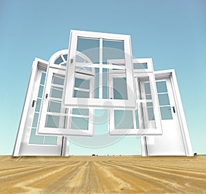 Doors and windows choice, landscape