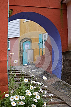 Doorway and cobbled path - Portmerion Village in Wales