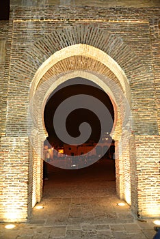 Doorway of entrance of the Kasbah in the Tangier\'s medina,