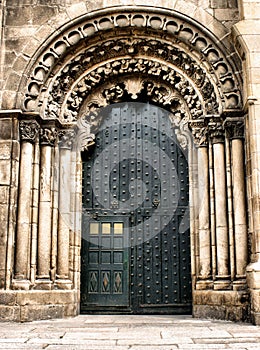 Doorway of Ourense cathedral photo