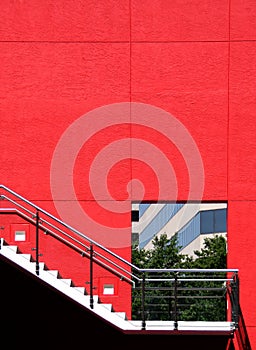 Doorway in a Red Concrete Wall