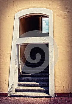 Doorway with Stairs and Window