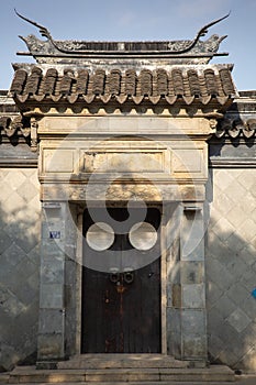 Doorway Xuanmiao Taoist Temple, Gusu District, Suzhou, China