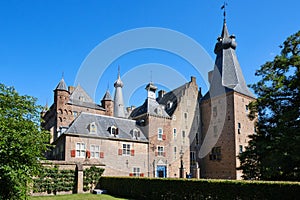 Doorwerth Castle, a moated castle in the floodplains of the Rhine near the village of Doorwerth.Dutch province of
