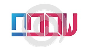 DOOW Geometric Text Logo with Dynamic Angles, vector design Generative AI