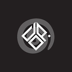 DOP letter logo design on black background. DOP creative initials letter logo concept. DOP letter design