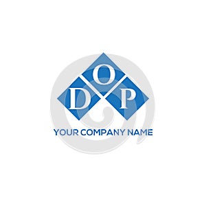 DOP letter logo design on WHITE background. DOP creative initials letter logo concept.