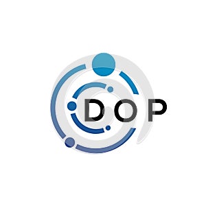 DOP letter logo design on white background. DOP creative initials letter logo concept. DOP letter design
