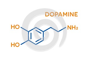 Dopamine hormone molecular formula. Human body hormones symbol