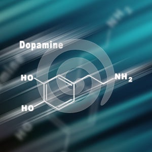 Dopamine Hormone Structural chemical formula