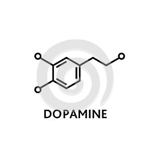 Dopamine molecular structure. neurotransmitter molecule. Vector