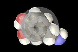 Dopamine molecule, 3D illustration