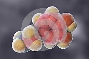 Dopamine molecule, 3D illustration