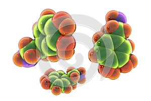 Dopamine molecule, 3D illustration