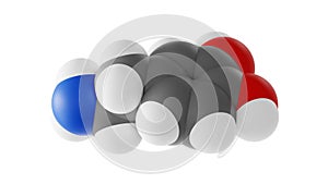 dopamine molecule, neuromodulatory molecule molecular structure, isolated 3d model van der Waals