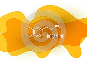Dopamine structural chemical formula vector