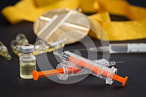 Doping steroid sport drugs health closeup win syringe